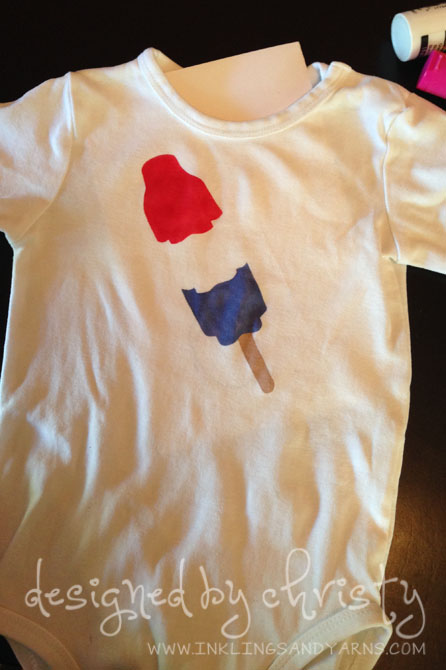 Finished Stenciled Popsicle Onesie